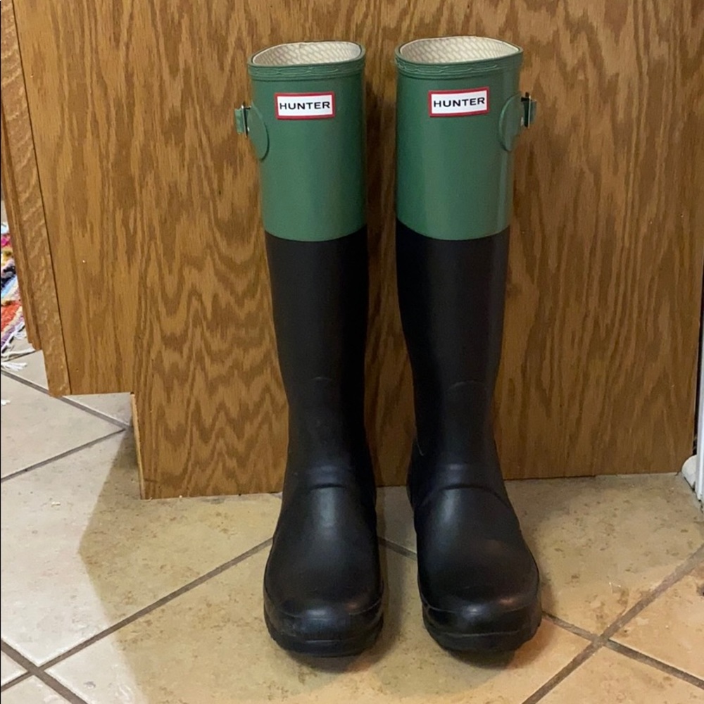 Hunter Boots Black/Green